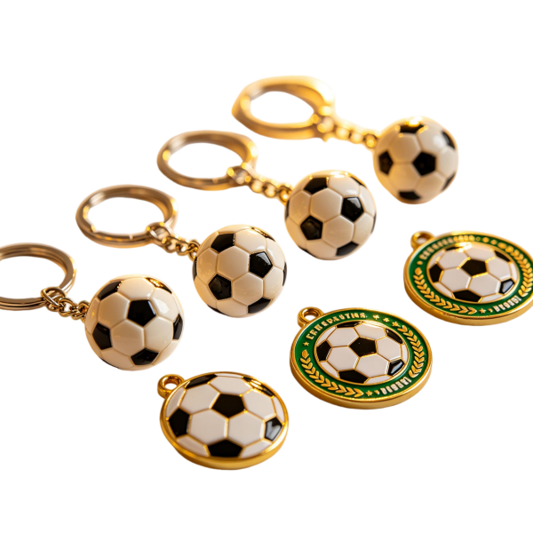 Glossy Soccer Ball Keychain, Portable Small Gift