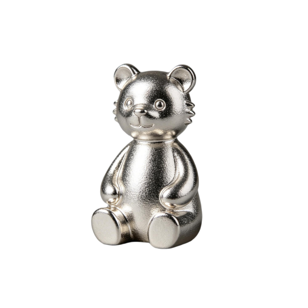 Mini Silver Teddy Bear Figurine, Cute Small Gift