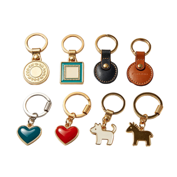 Elegant Enamel & Leather Keychain, Stylish Gift